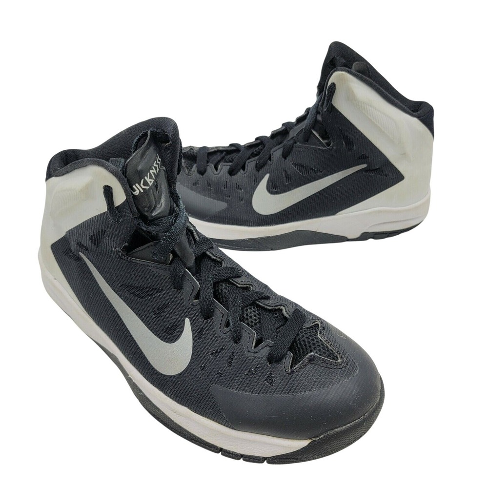 Nike HyperQuickness Basketball Shoes 622759-001 Black/White Kids Size 5Y